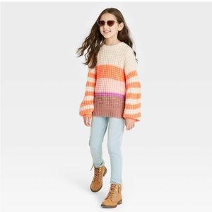 Cat & Jack Girls Colorblock Sweater